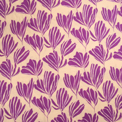 Viscose Mélangée Imprimé Romie Beige Violet - Maison Klem