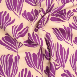 Viscose Mélangée Imprimé Romie Beige Violet