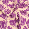 Romie Beige and Purple Printed Viscose Blend - Maison Klem