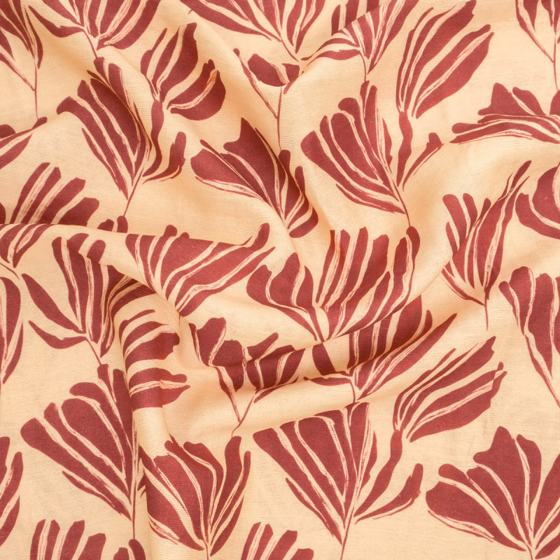 Viscosa mista, stampa Romie, terracotta e beige - Maison Klem