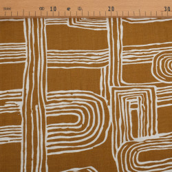 Mezcla de viscosa, estampado «Méline» en color ocre - Maison Klem