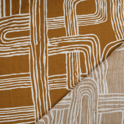 Ochre-Printed Viscose Blend "Méline" - Maison Klem
