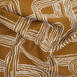 Mezcla de viscosa, estampado «Méline» en color ocre - Maison Klem