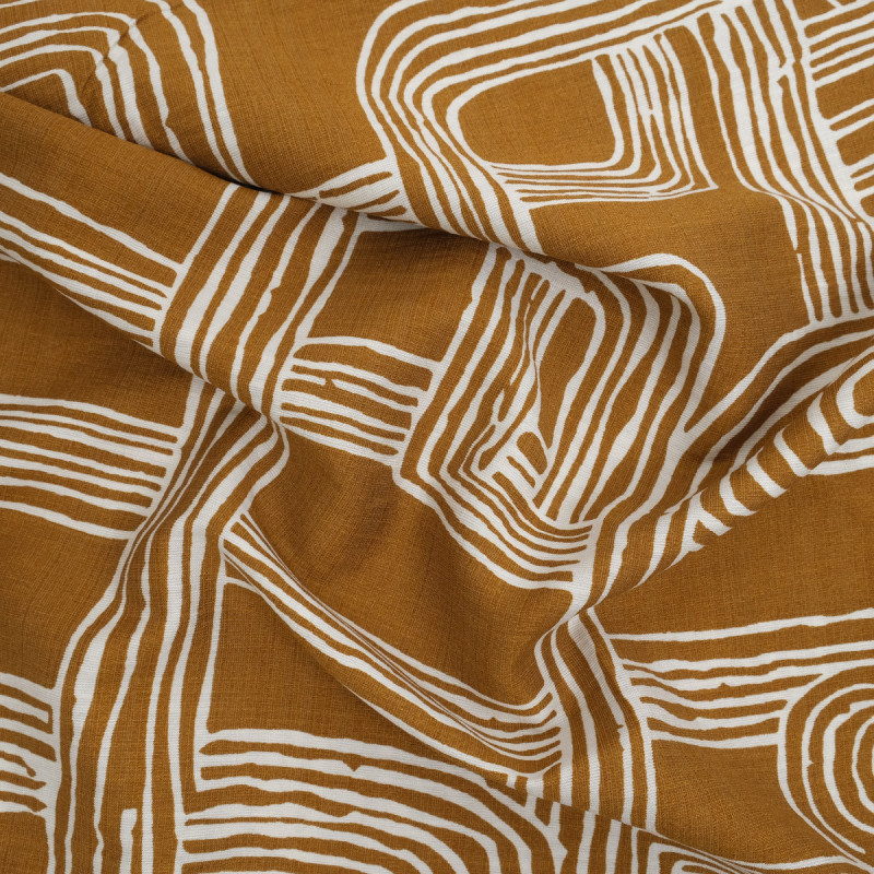 Viscose Mélangée Imprimé Méline Ocre - Maison Klem