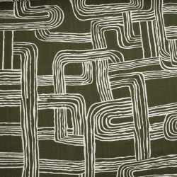 Viscose-mix met print, Méline, kaki - Maison Klem