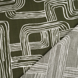 Viscosa mezclada, estampado «Méline», color caqui - Maison Klem