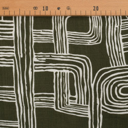 Khaki "Méline" Printed Viscose Blend - Maison Klem