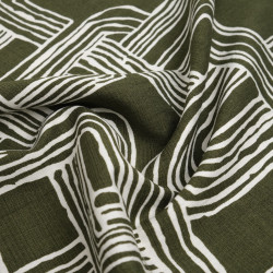 Viscose-mix met print, Méline, kaki - Maison Klem