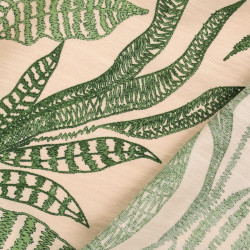 Viscosa mista, stampa Marie Vert, ecru - Maison Klem