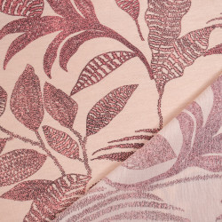 Blended Viscose, "Marie Rose" Print, Ecru Rosé - Maison Klem