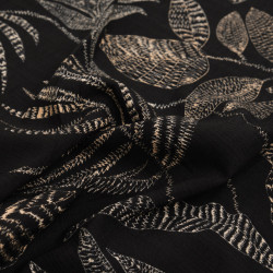 Viscose Mélangée Imprimé Marie Noir Ecru - Maison Klem