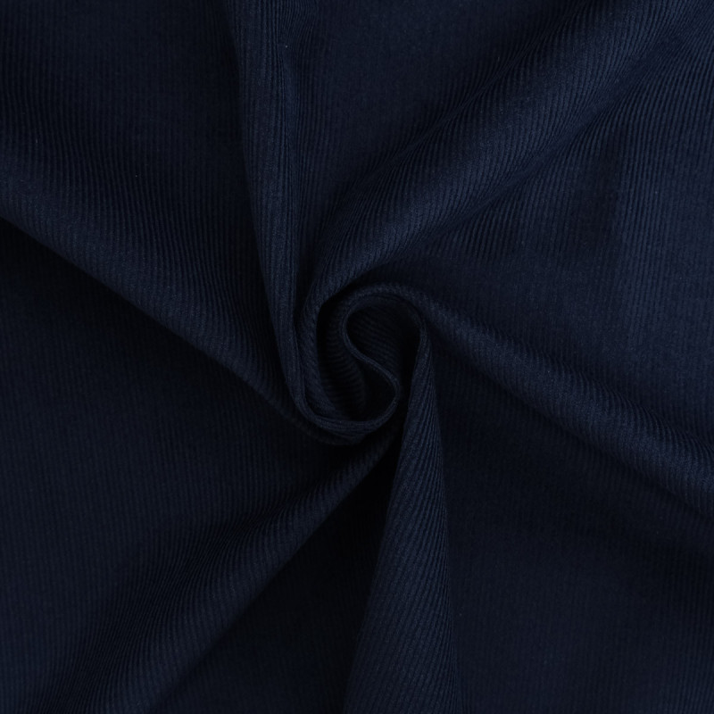 Samt mit Milleraies-Muster in Marineblau – Auguste – Maison Klem
