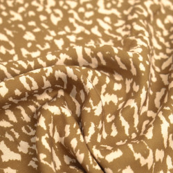 Coffee Leopard-Print Viscose Poplin - Maison Klem