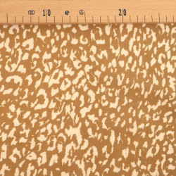 Light Coffee Leopard-Print Viscose Poplin - Maison Klem