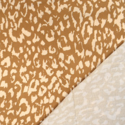 Light Coffee Leopard-Print Viscose Poplin - Maison Klem