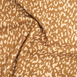 Light Coffee Leopard-Print Viscose Poplin - Maison Klem