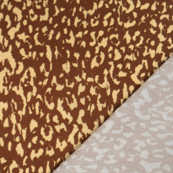 Cocoa-Colored Leopard-Print Viscose Poplin - Maison Klem