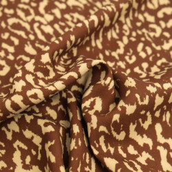 Popeline de Viscose Imprimée Léopard Cacao - Maison Klem