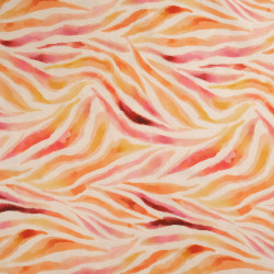 Pink and Orange Zebra-Print Viscose Poplin - Maison Klem