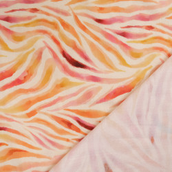 Pink and Orange Zebra-Print Viscose Poplin - Maison Klem