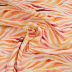 Pink and Orange Zebra-Print Viscose Poplin - Maison Klem