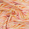 Bedruckter Viskose-Popeline mit Zebra-Muster in Rosa und Orange – Maison Klem
