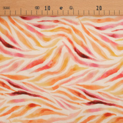 Bedruckter Viskose-Popeline mit Zebra-Muster in Rosa und Orange – Maison Klem