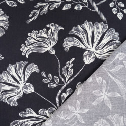 Popeline de Viscose Imprimée Victoire Noir Blanc - Maison Klem