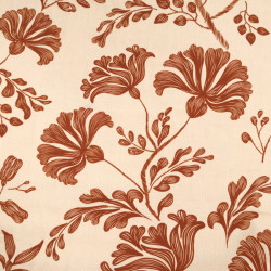 Popeline de Viscose Imprimée Victoire Cacao Beige - Maison Klem