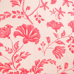 Bedruckter Viskose-Popeline „Victoire“ in Rot, Beige und Rosa – Maison Klem
