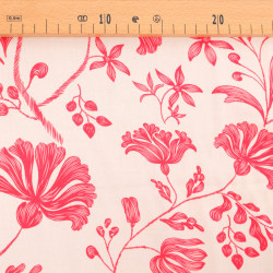 Printed Viscose Poplin: Victoire Red, Beige, Pink - Maison Klem