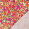 Bedrukte viscosepopeline Tania fuchsia-oranje - Maison Klem