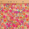 Popeline de Viscose Imprimée Tania Fuchsia Orange - Maison Klem