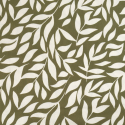 Manon Khaki Ecru Printed Viscose Poplin - Maison Klem