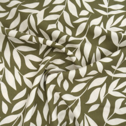 Manon Khaki Ecru Printed Viscose Poplin - Maison Klem