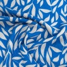 Popeline di viscosa stampato Manon blu e écru - Maison Klem