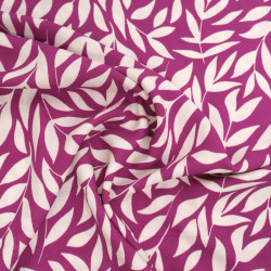Popeline de Viscose Imprimée Manon Prune Ecru - Maison Klem