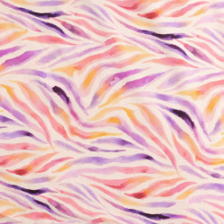 Purple and Pink Zebra-Print Viscose Poplin - Maison Klem