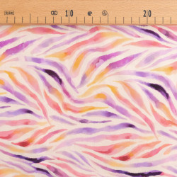 Popeline di viscosa con stampa zebrata viola e rosa - Maison Klem