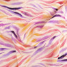 Bedruckter Viskose-Popeline mit Zebra-Muster in Violett und Rosa – Maison Klem