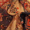 Ethnic-Print Viscose Poplin in Ochre and Cocoa - Maison Klem
