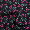 Popeline di viscosa stampato Anna fucsia e nero - Maison Klem