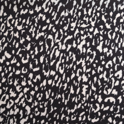 Zwarte viscose popeline met luipaardprint - Maison Klem