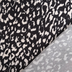 Popeline di viscosa con stampa leopardata nera - Maison Klem