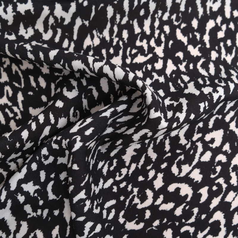 Black Leopard-Print Viscose Poplin - Maison Klem