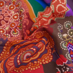 Multicolored Mandala-Printed Viscose Poplin - Maison Klem
