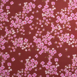 Popeline de Viscose Imprimée Bloom Mauve Prune - Maison Klem