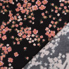 Popeline de Viscose Imprimée Bloom Rose Noir - Maison Klem