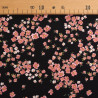 Bedruckter Viskose-Popeline, Bloom-Muster, Rosa und Schwarz – Maison Klem