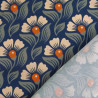 Popelina de viscosa estampada «Alice» naranja e índigo - Maison Klem